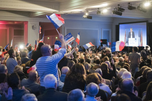 Wahlkampfveranstaltung des Front National FN mit Marie Le Pen im Palais de la Mediterrannee in Nizza, 27.11.2015, Foto: Robert B. Fishman