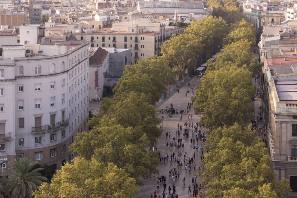 Foto: autofreie Flaniermeile Ramblas in Barcelona